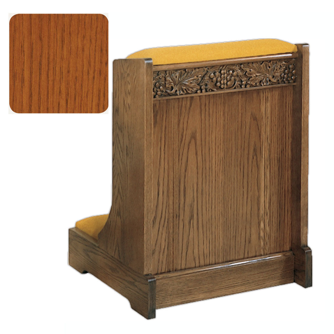 Sunset Finish Solid Front Prie Dieu with Grapevine Carving W59