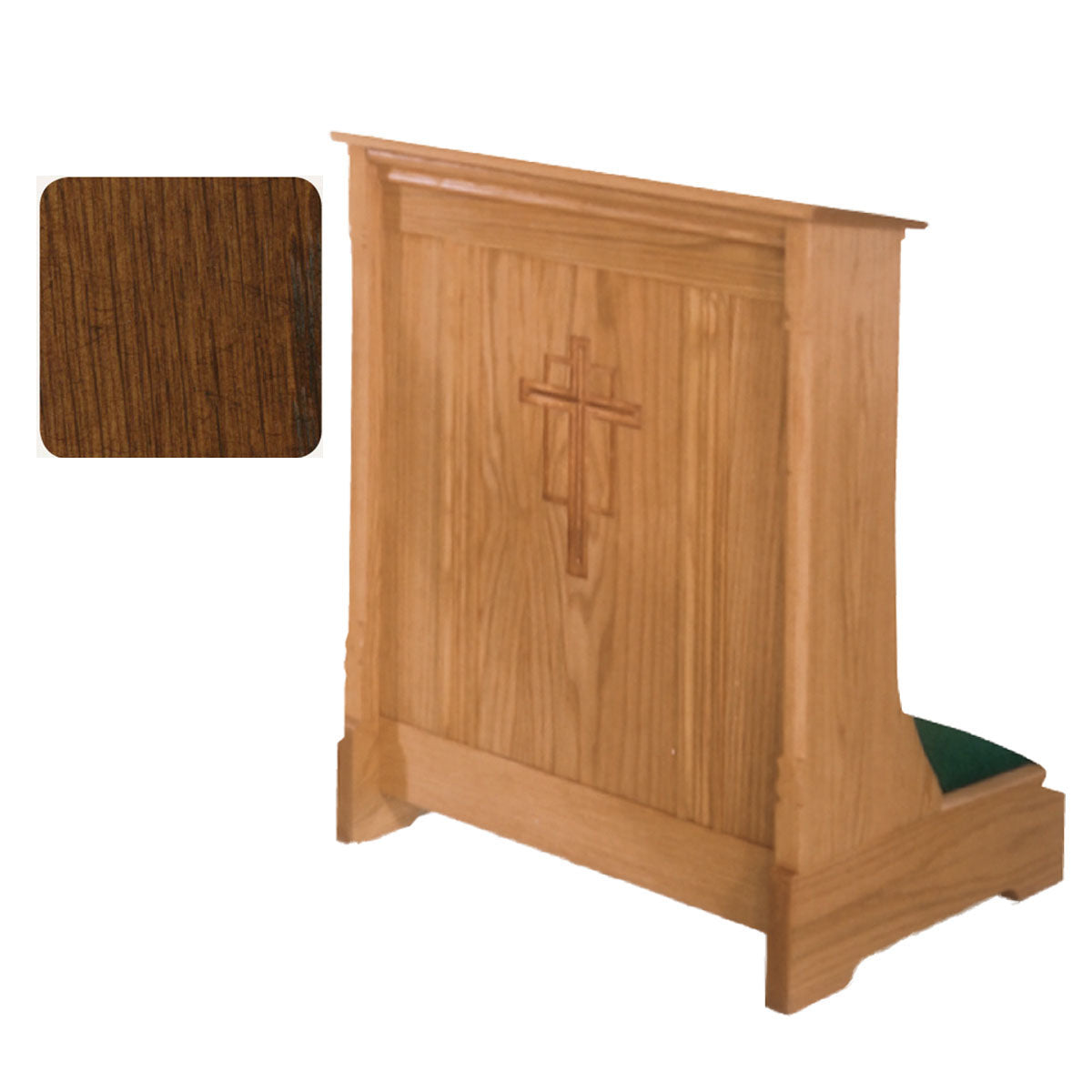 Antiqued Cherry Enclosed Front Prie Dieu with Cross Carving 265