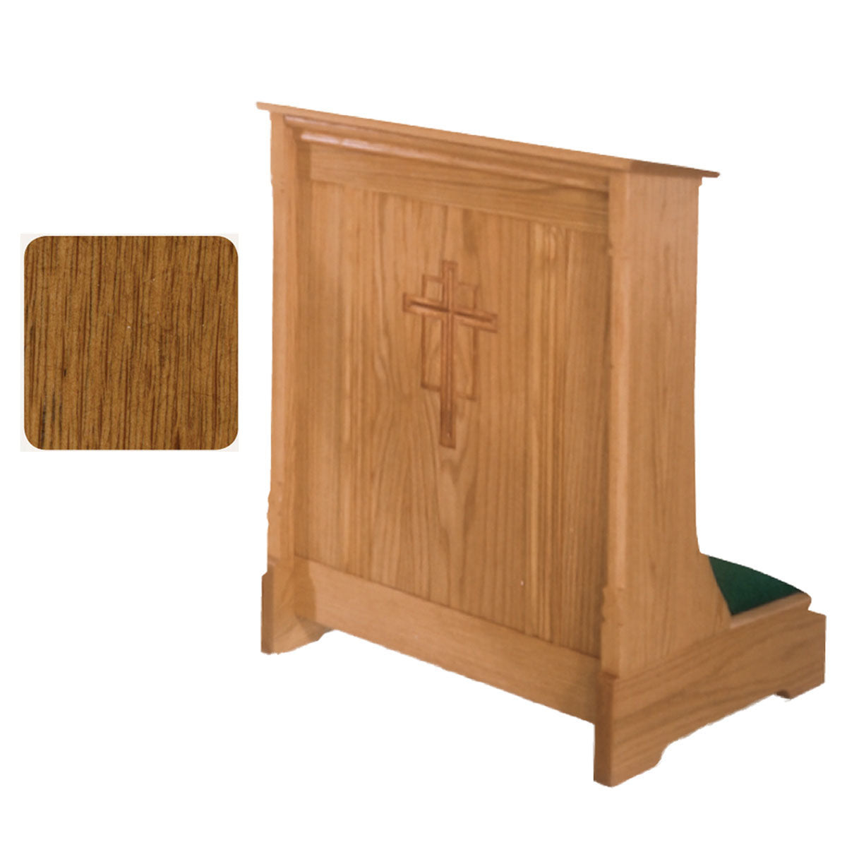 Rosewood Finish Enclosed Front Prie Dieu with Cross Carving 265
