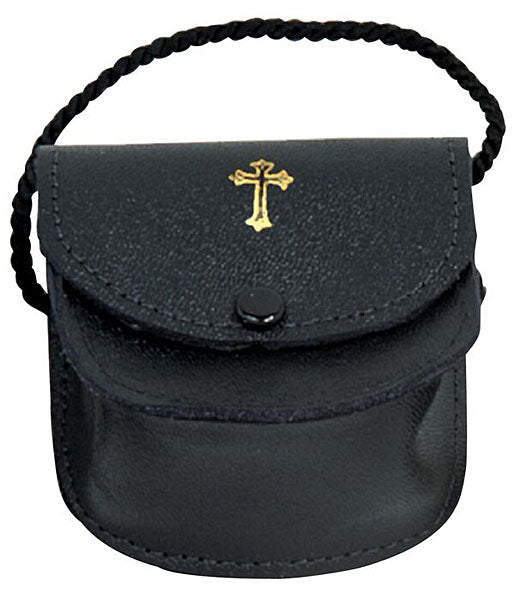 3x3 Black Leather Gusset Burse