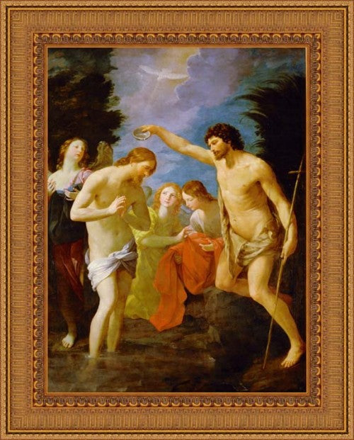 Baptism of Christ Framed Digital Canvas -16x20 inches