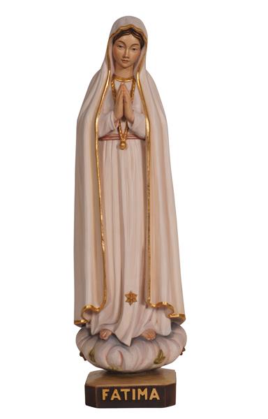 Wood Carved Our Lady of Fatima Statue - 16 inch Color