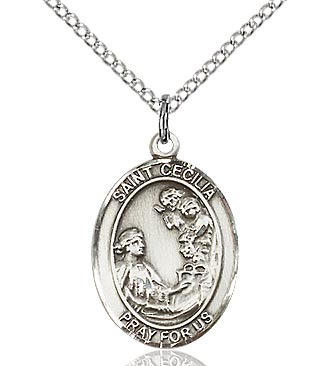 St. Cecilia Sterling Silver Medal 8016SS/18S