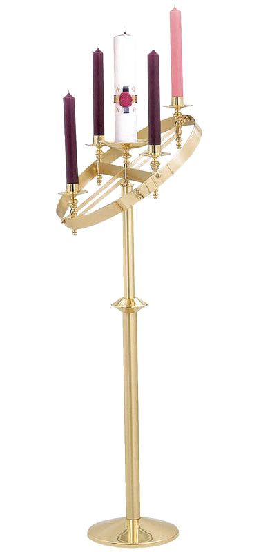 Adjustable Brass Advent Wreath with Stand - no. K611