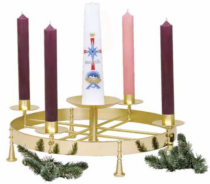 Two Tone Brass Advent Wreath for Churches -no. K604