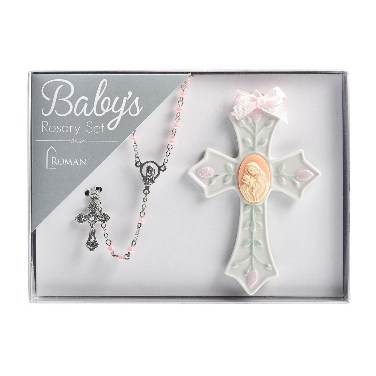 Pink Rosary and Cross Set for Baby