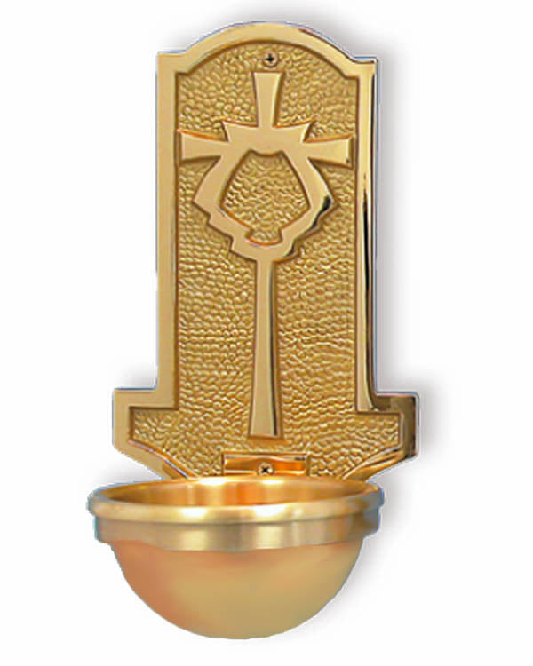 40HWF21 Baptism Shell Cross Holy Water Font in 2 sizes