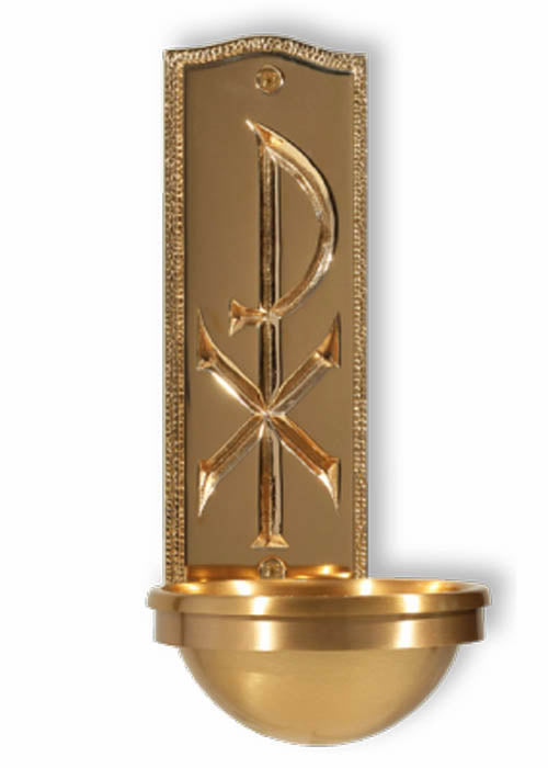 Chi Rho Holy Water Font in 2 sizes - 40HWF54