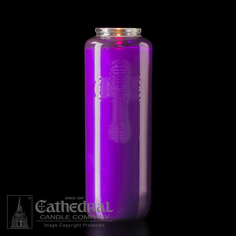 6 day Purple Glass Devotional Candle