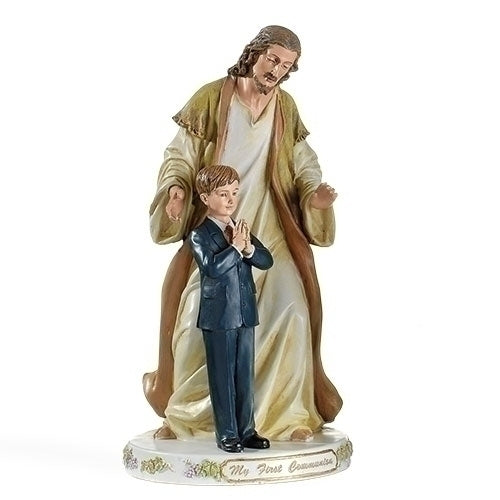 Jesus with First Communion Boy Figure - 9-1/2 inches tall