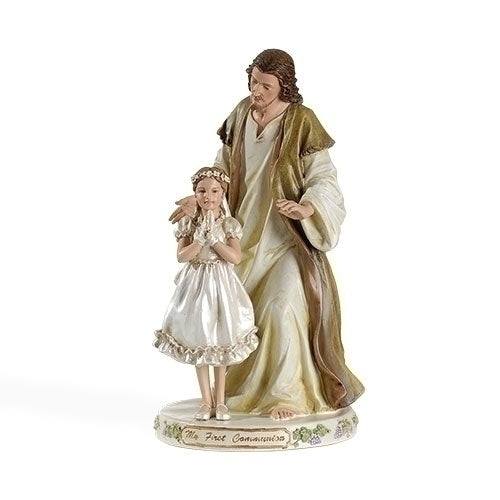 Jesus with First Communion Girl Figure - 9-1/2 inches tall