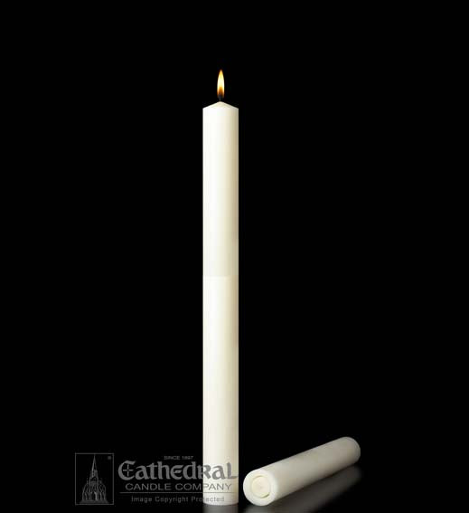 1-3/4 x 17 inch Beeswax Altar Candles - 12ct