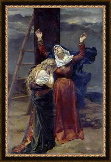 Virgin at the Foot of the Cross Framed Canvas