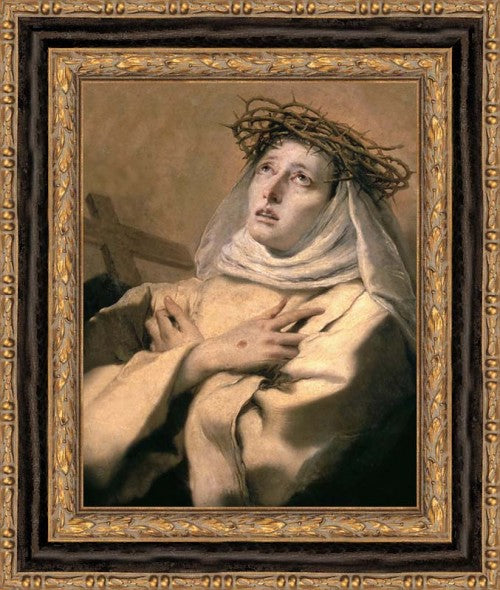 St Catherine of Siena Framed Canvas by Giovanni Battista Tiepolo