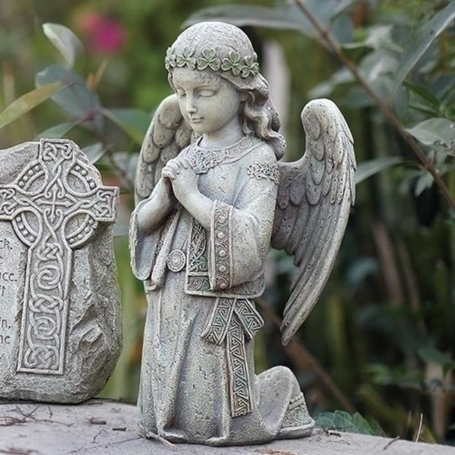 Memorial Celtic Garden Angel Statue - 12 inch tall