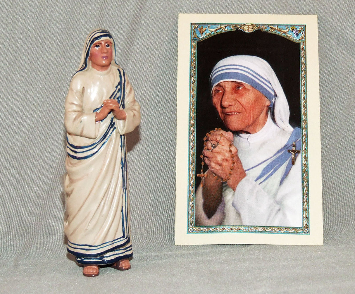 St Teresa of Calcutta 3.75 inch boxed figure and holy card