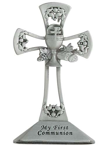 Standing Pewter First Communion Cross 75-23