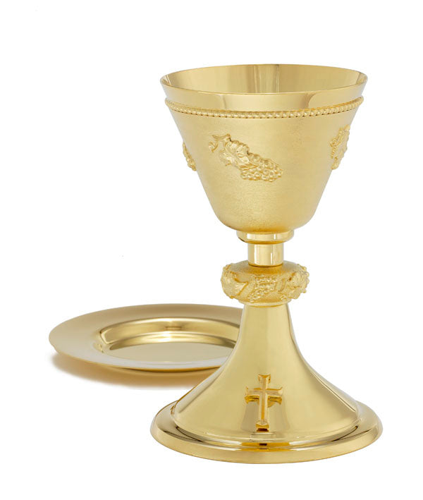 Gold Chalice with Wheat & Grape Décor A-2603G