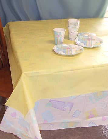 Light Yellow Rectangular Plastic Table Cover, 54" x 108"