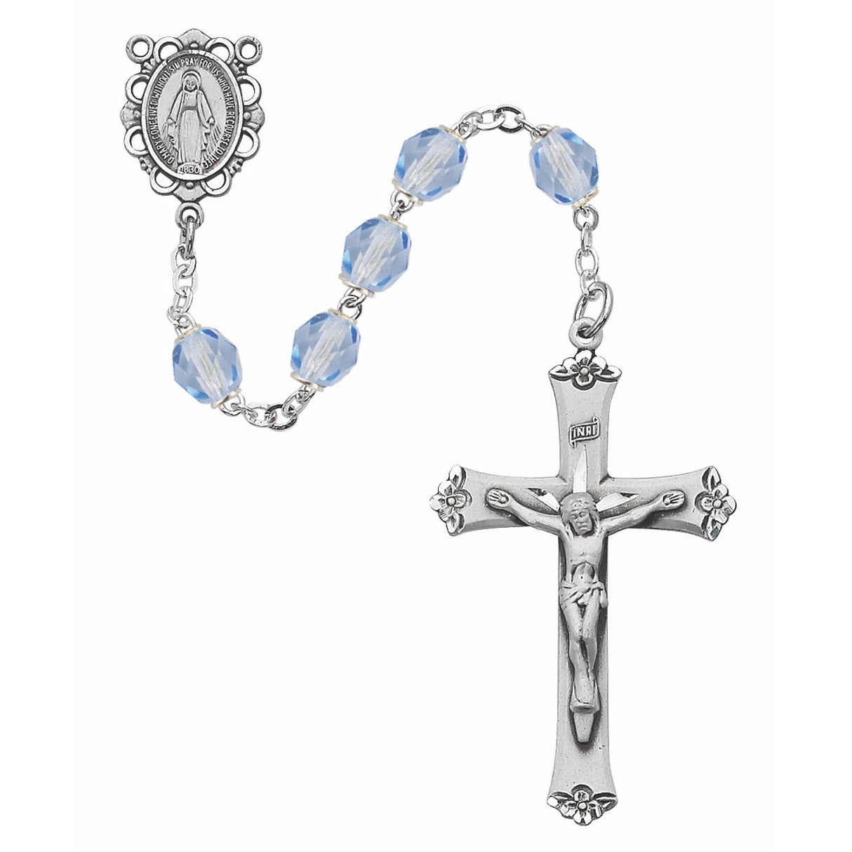 December Sterling Silver Birthstone Rosary 875L-ZRF