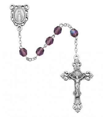 February Sterling Silver Birthstone Rosary