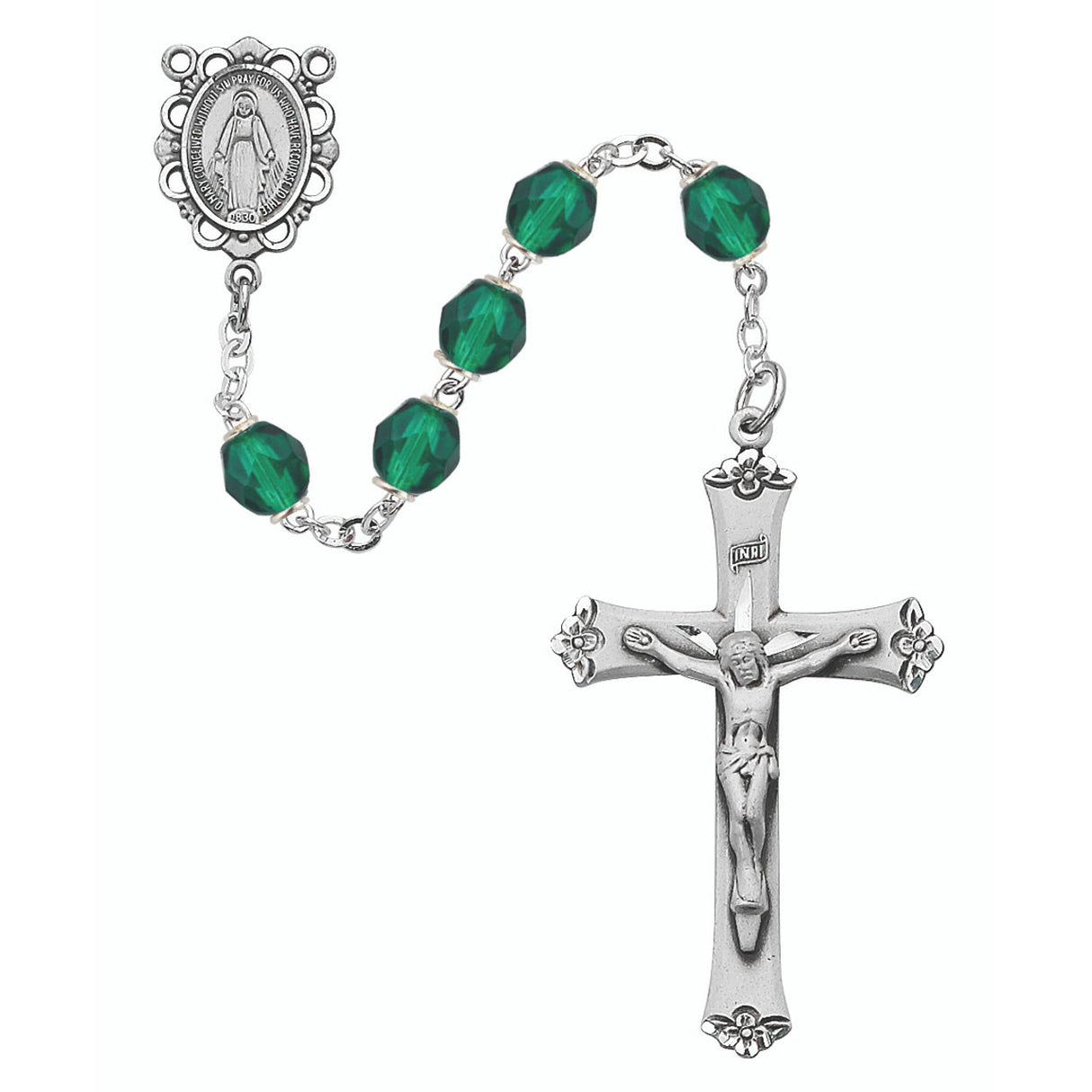 May Sterling Silver Birthstone Rosary