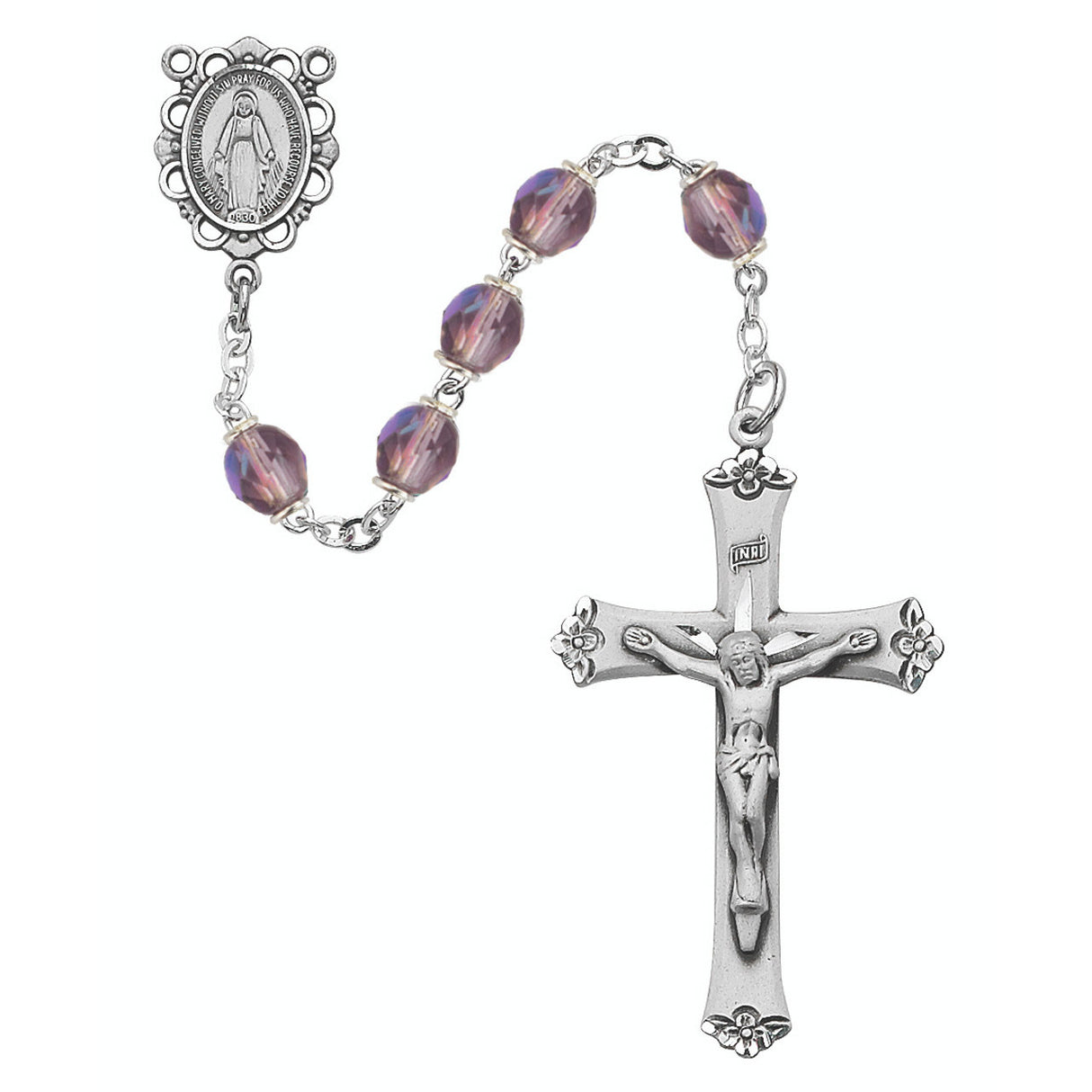 June Sterling Silver Birthstone Rosary