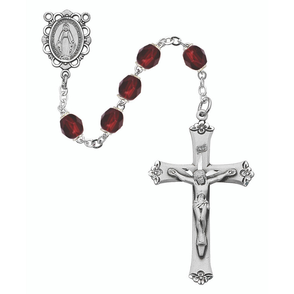 January Sterling Silver Birthstone Rosary
