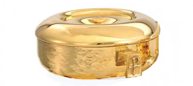 Gold Hammered Ciboria with Lid 446G