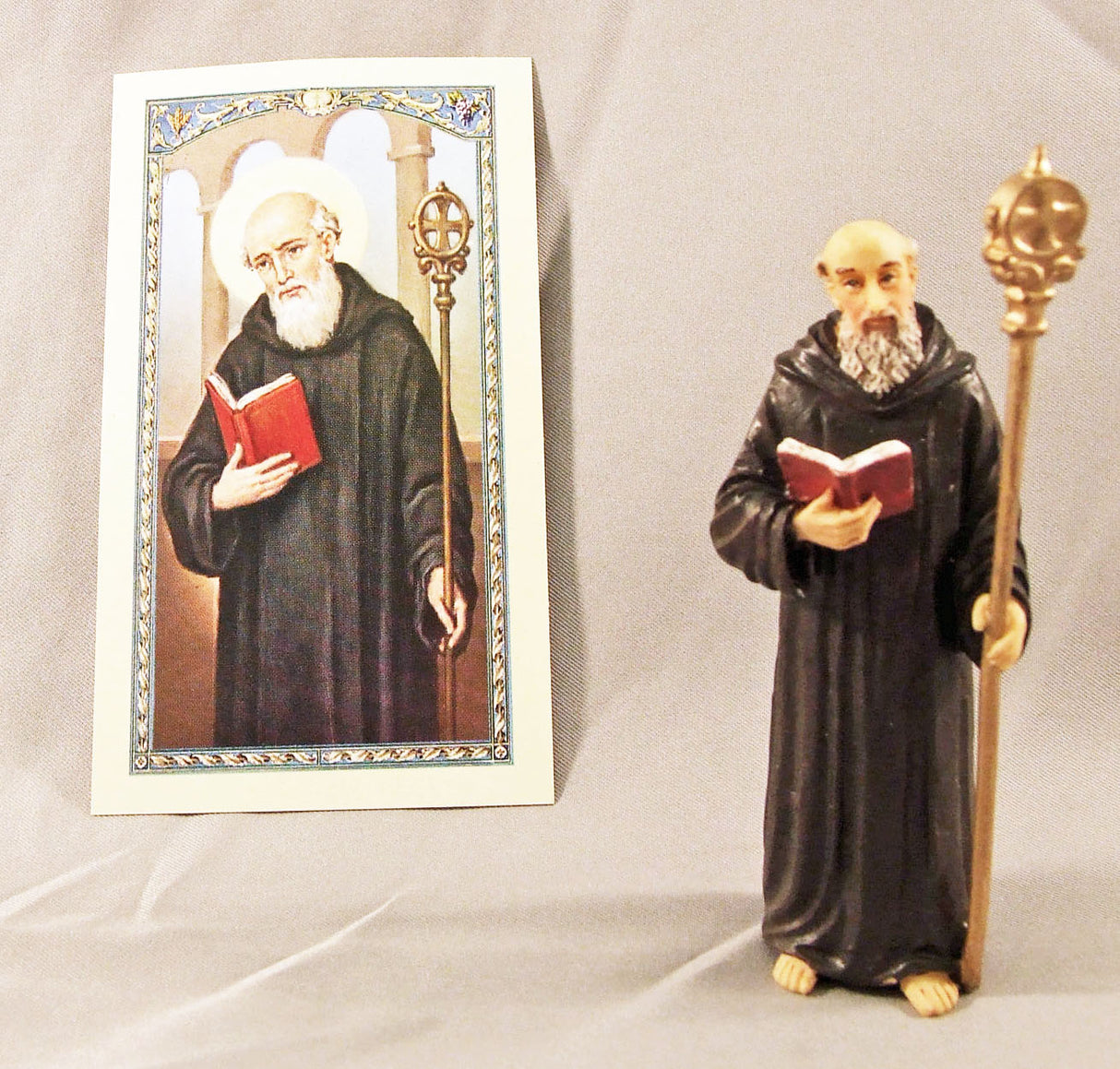 St Benedict 3.5 inch boxed figure and holy card