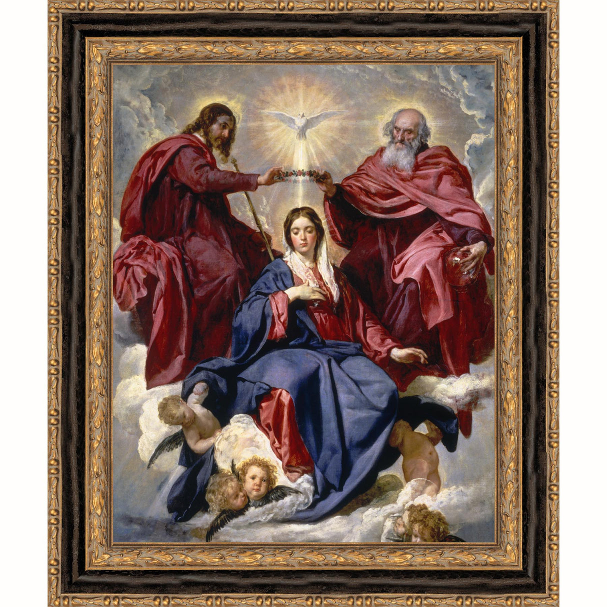 Coronation of Mary Framed Transfiguration Canvas 12x16 inch