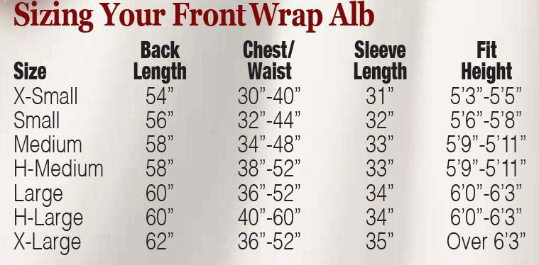 Abbey Brand Style 433 Front Wrap Alb