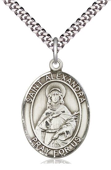 St. Alexandra Sterling Silver Medal 8215SS/18S