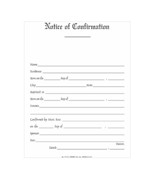 Notice of Confirmation 50ct no. 174