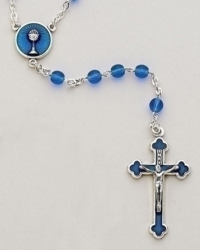 Blue Enameled Communion Rosary