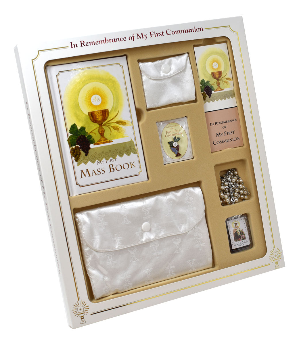 My First Eucharist Communion Set with Damask Purse