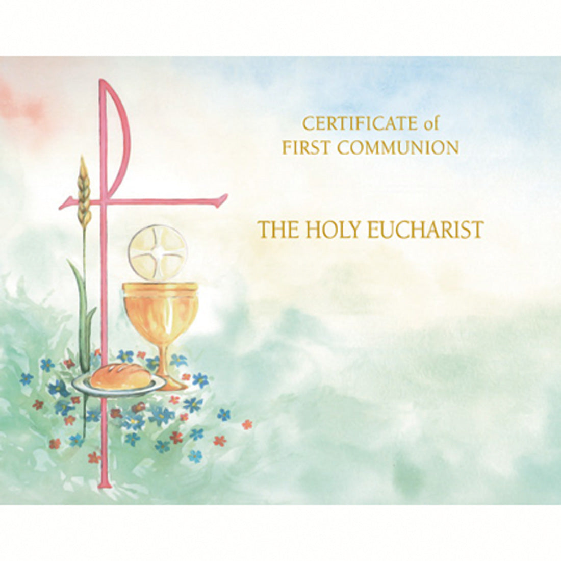 Watercolor Communion Certicate Create Your Own