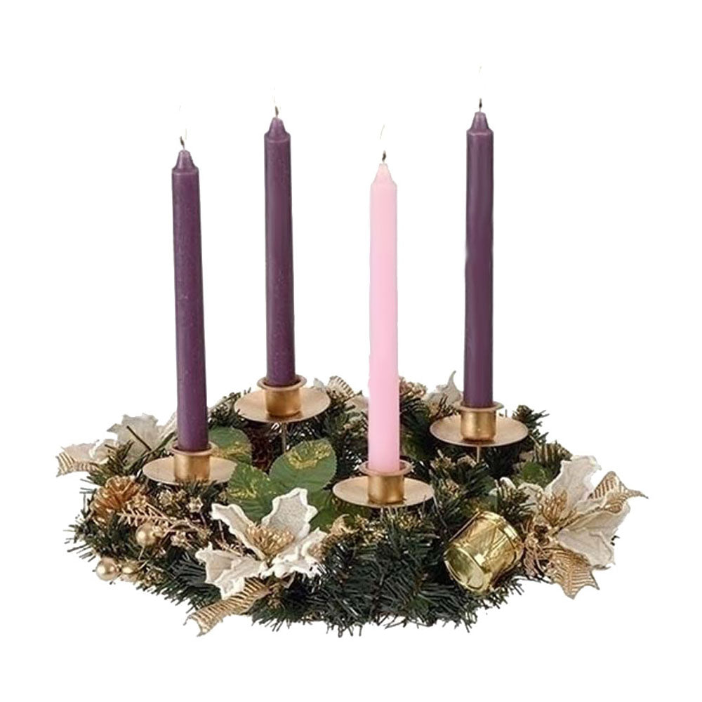 Ivory Poinsettia Advent Wreath