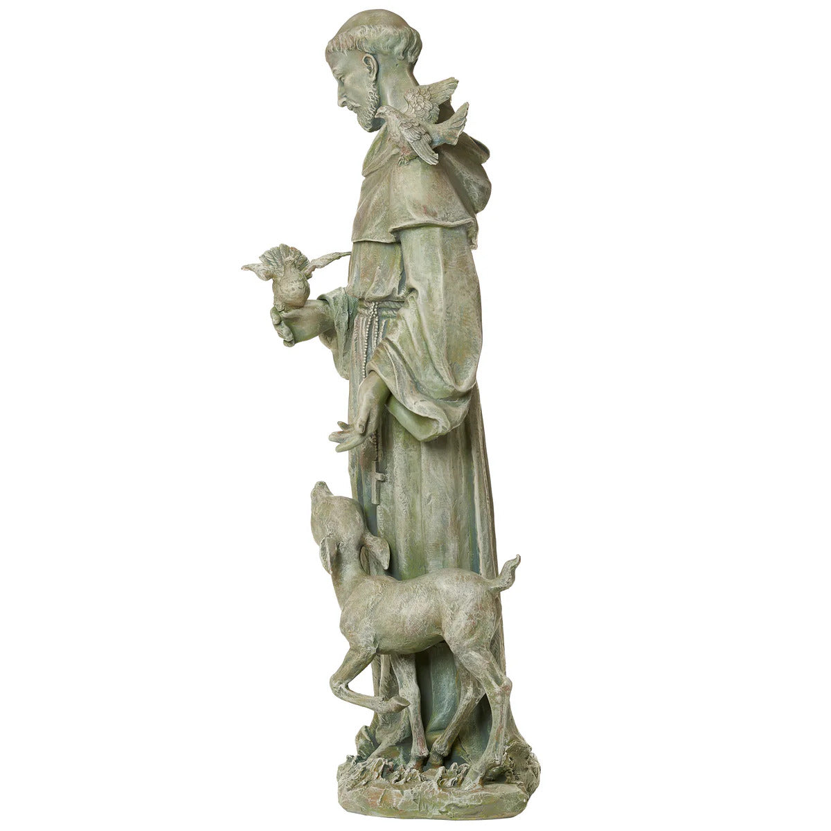 36 inch St Francis of Assisi with Deer Garden Statue