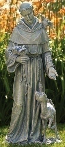 36 inch St Francis of Assisi with Deer Garden Statue
