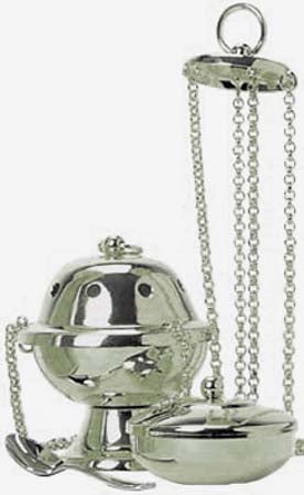 Chapel Censer with Boat in Polished Stainless Finish no. K1001