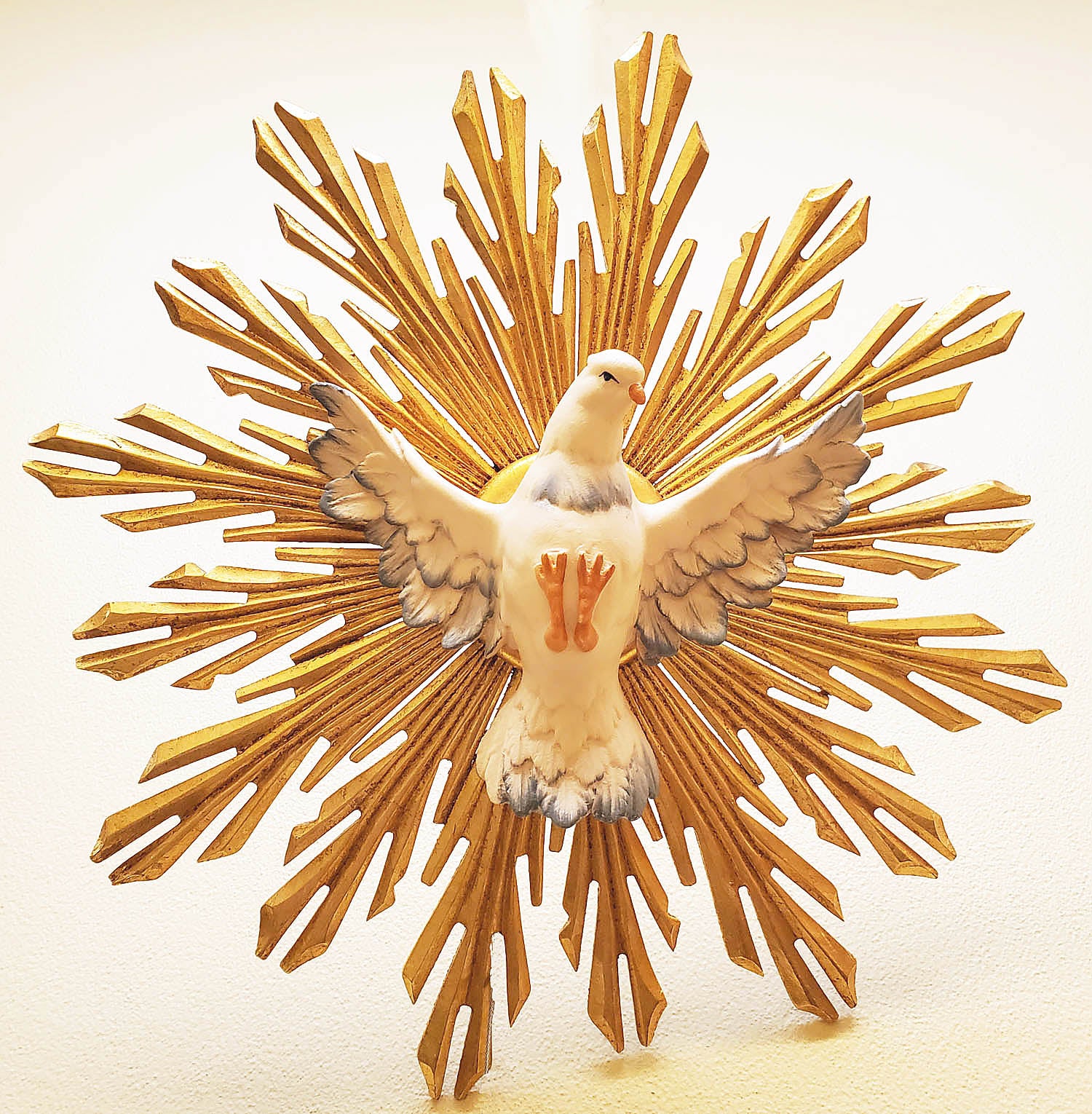 Holy Spirit with Rays 11.8 inch Wood Carved Relief