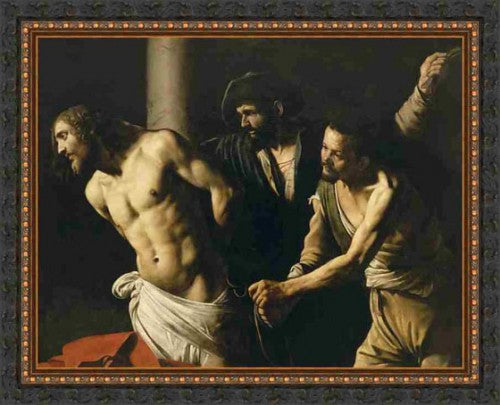 Carravagio Christ at Column Framed Canvas