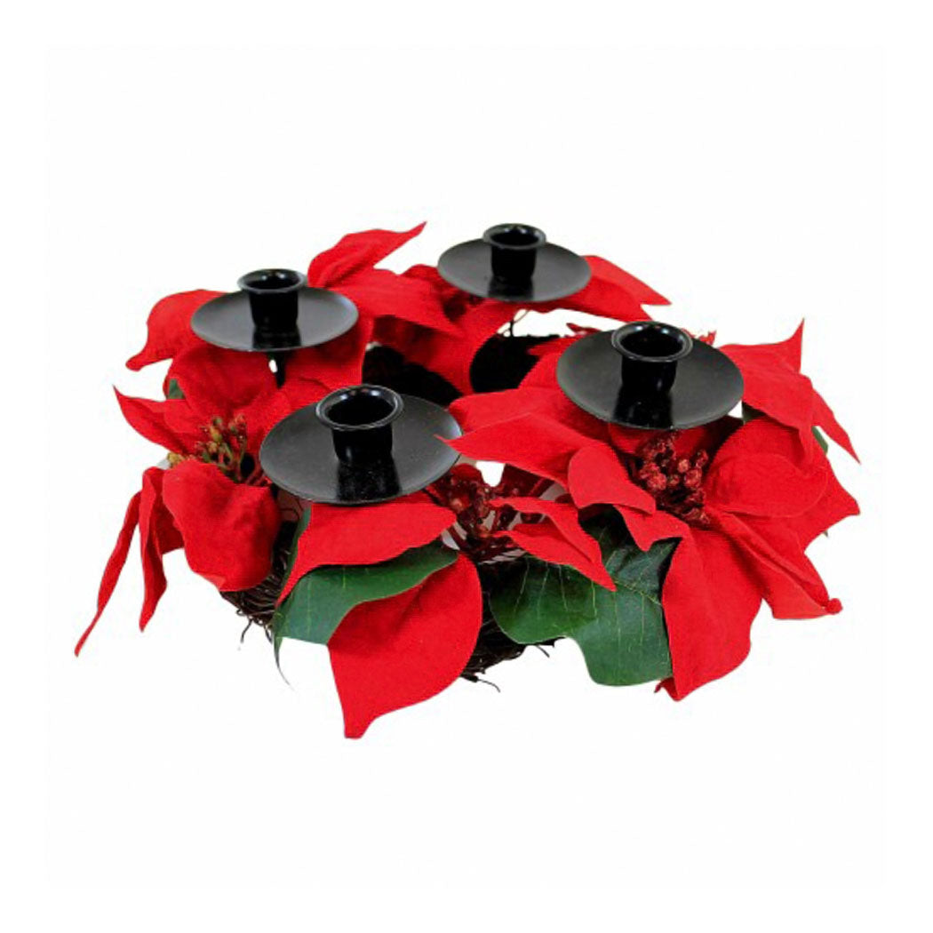 Red Poinsettia Advent Wreath 133831