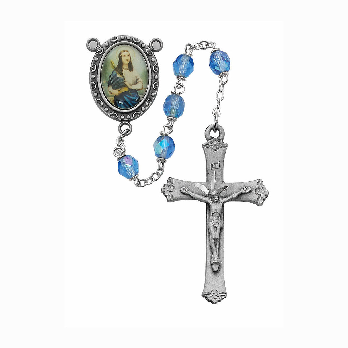 Saint Cecelia Crystal Rosary