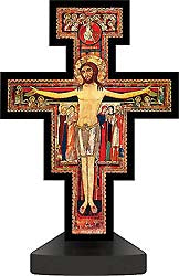 6 inch San Damiano Crucifix on Pedestal