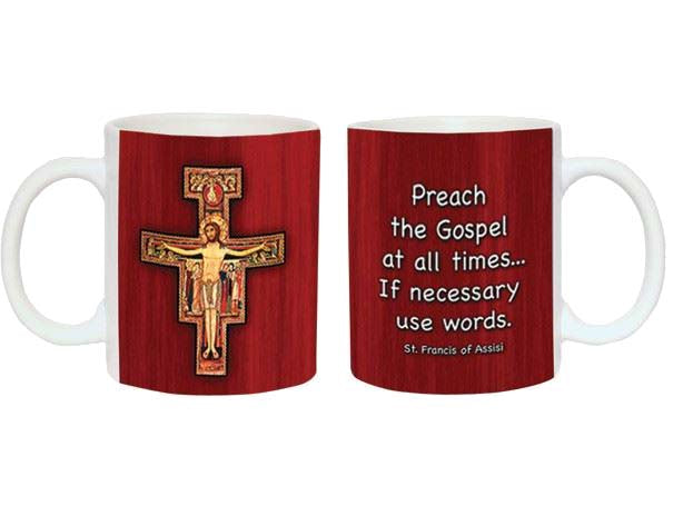 San Damiano Preach the Gospel Ceramic Mug
