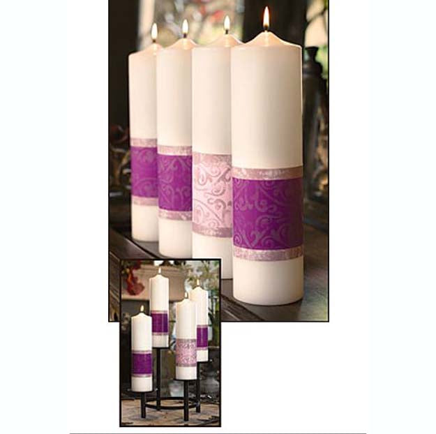 3x12 Emmanuel Advent Pillar Candles