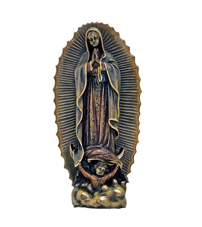 Our Lady of Guadalupe Bronze over Resin Statue - 9.5 inches in height