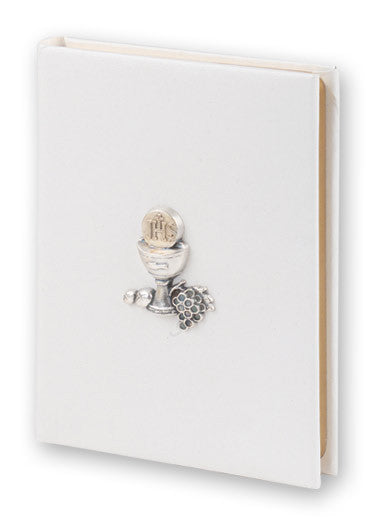 Blessed Trinity Missal in White Leatherette with Chalice Medal